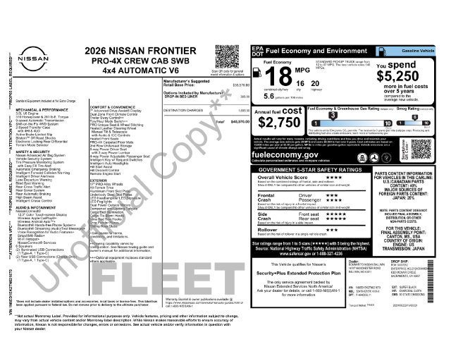 Used 2026 Nissan Frontier PRO-4X AWD/4WD image 4