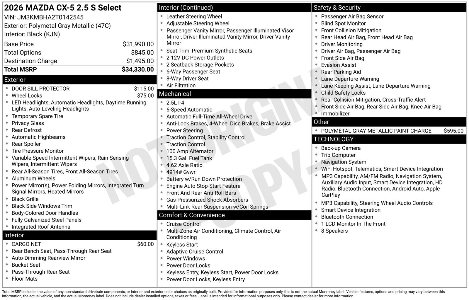 New 2026 MAZDA CX-5 Select AWD/4WD image 22