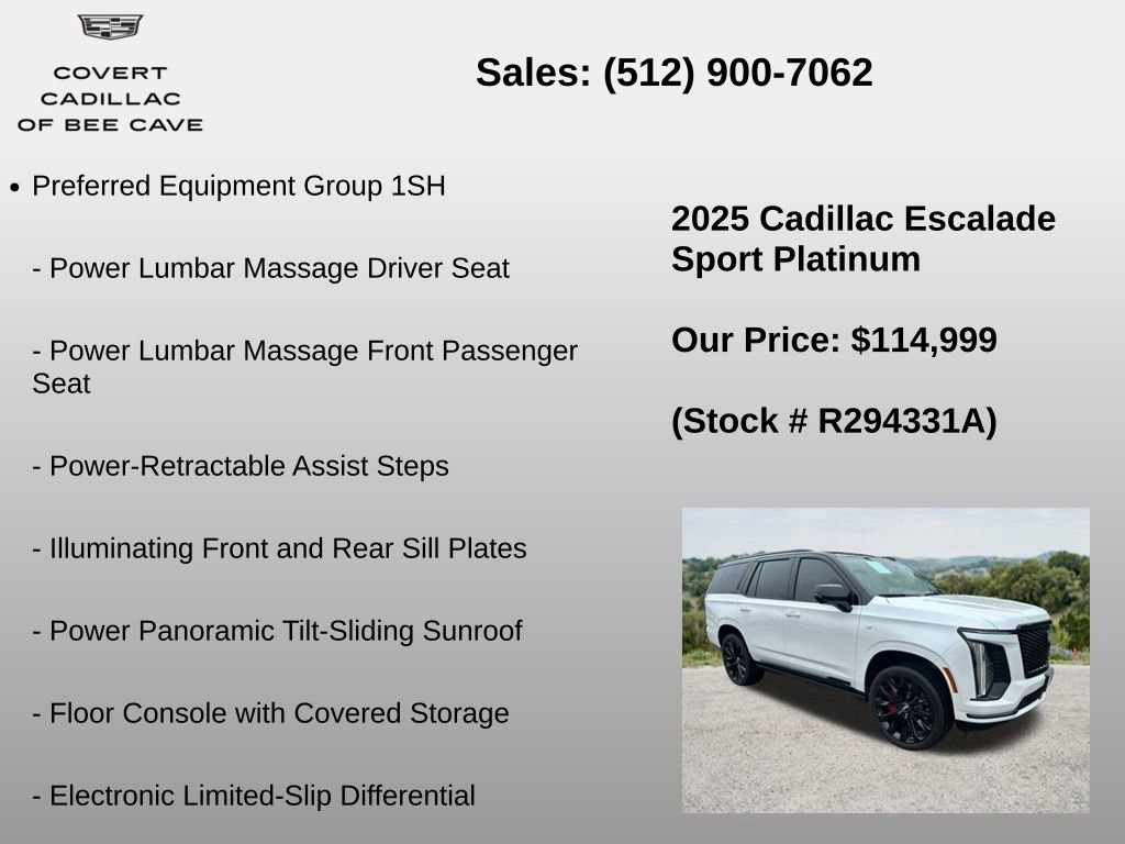 Used 2025 Cadillac Escalade Sport Platinum w/ LPO, ONYX Package AWD/4WD image 6