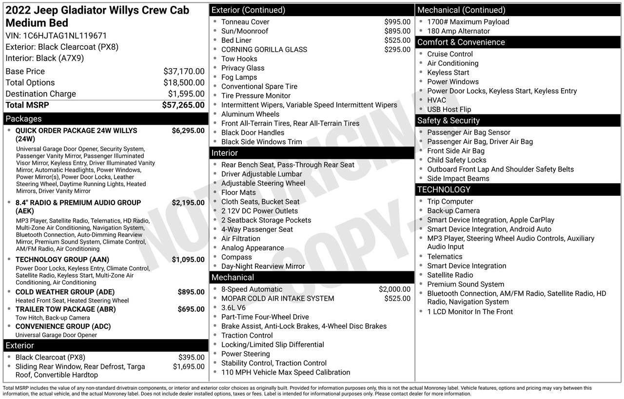Used 2022 Jeep Gladiator Sport AWD/4WD image 5