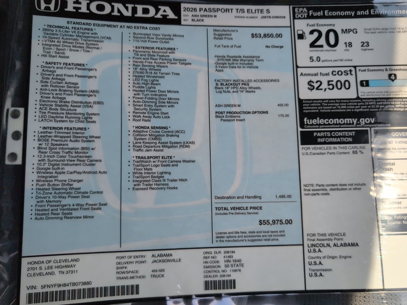 New 2026 Honda Passport TrailSport Elite image 16