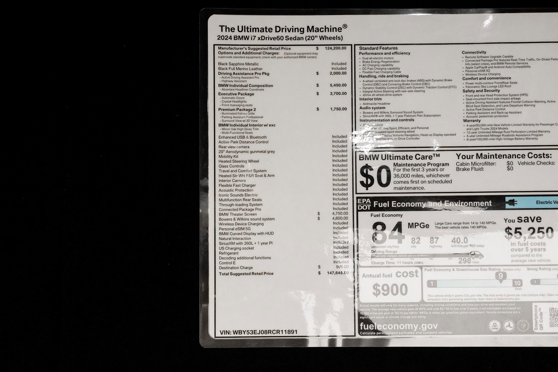 Used 2024 BMW i7 xDrive60 w/ Executive Package image 75