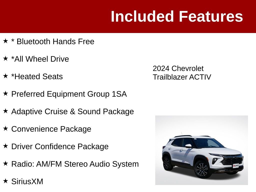 Used 2024 Chevrolet TrailBlazer ACTIV w/ Convenience Package AWD/4WD image 3