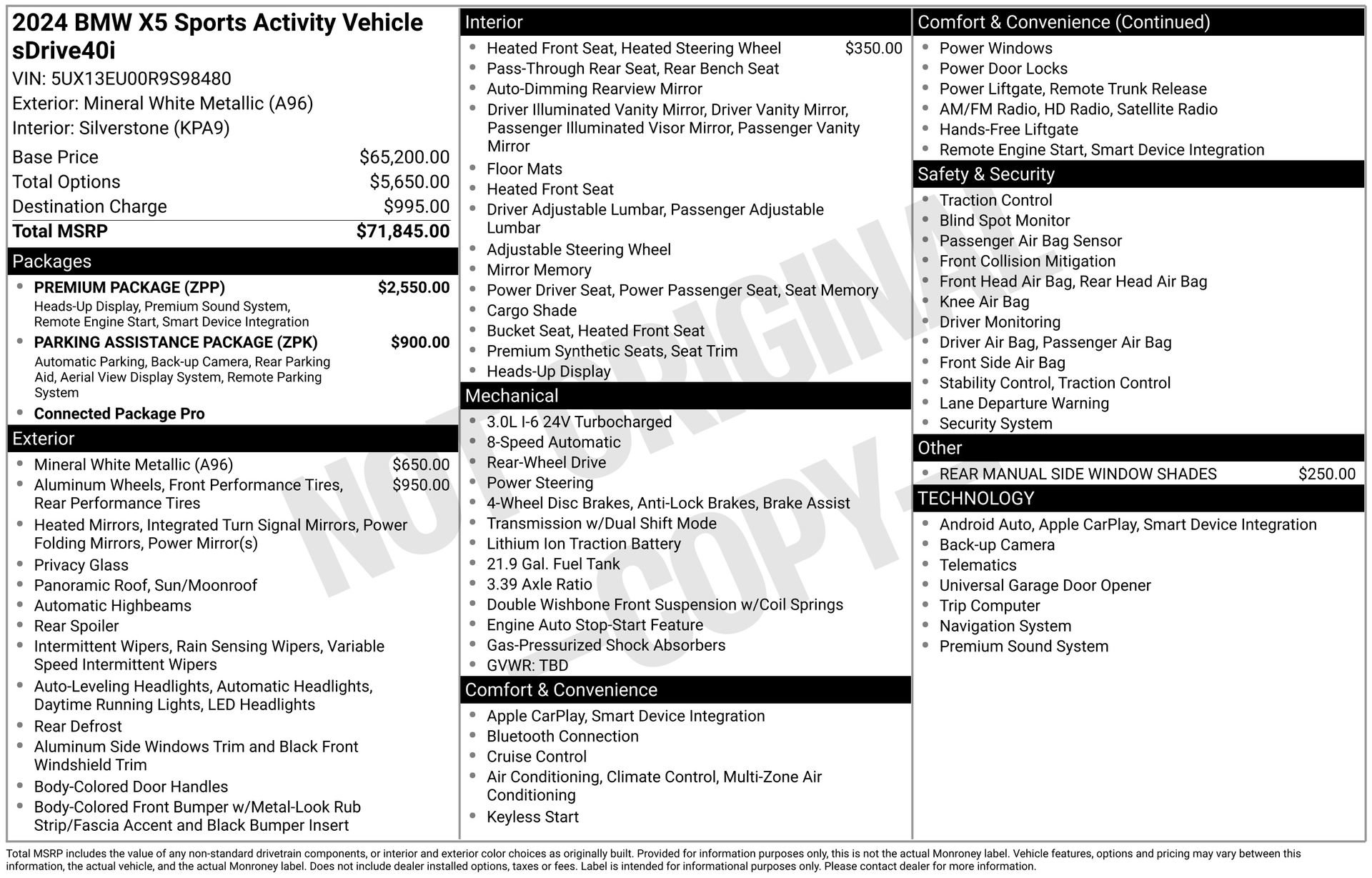 Used 2024 BMW X5 sDrive40i w/ Premium Package RWD image 51