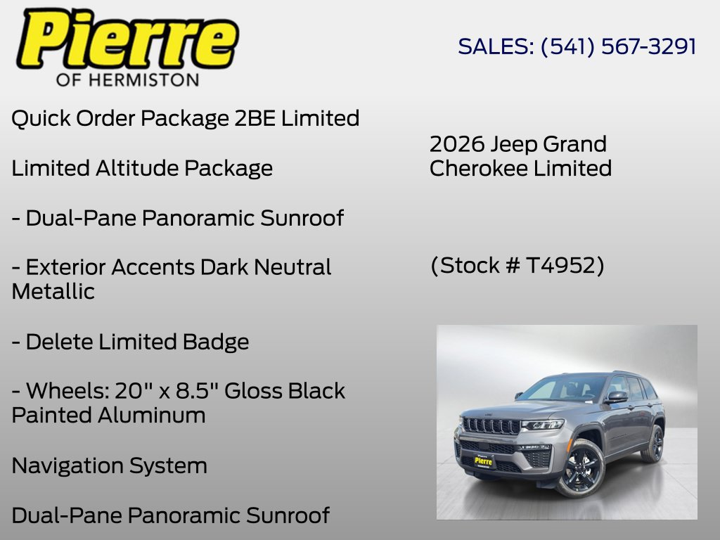New 2026 Jeep Grand Cherokee Limited w/ Limited Altitude Package AWD/4WD image 6