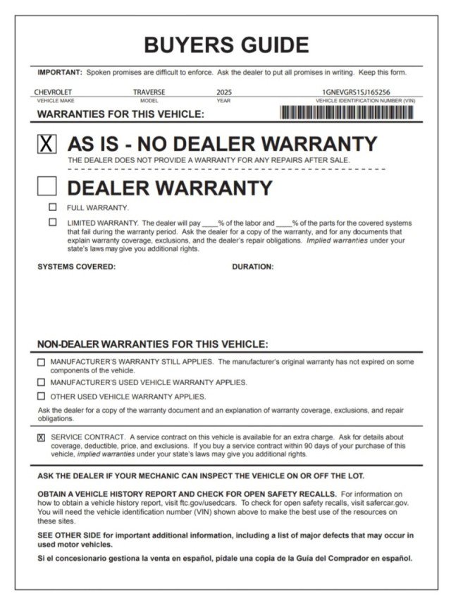 Certified 2025 Chevrolet Traverse LT image 32