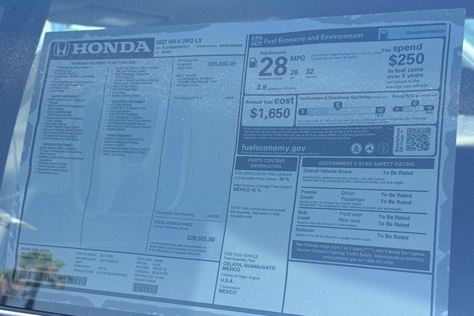 New 2027 Honda HR-V LX image 33