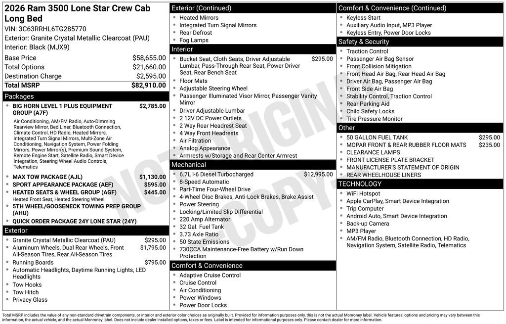 New 2026 RAM 3500 Lone Star AWD/4WD image 38