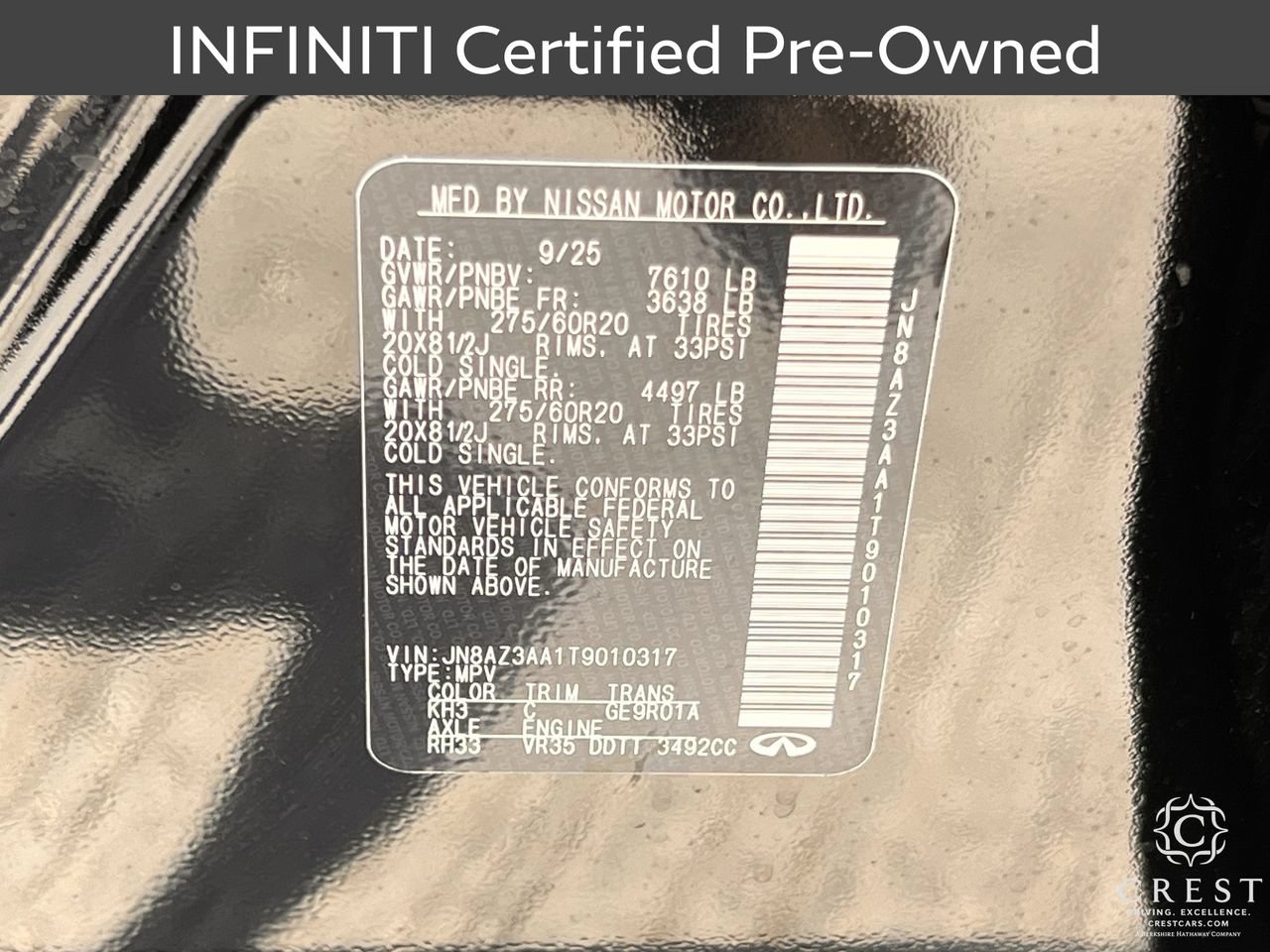 Certified 2026 INFINITI QX80 Pure w/ Cargo Package RWD image 31