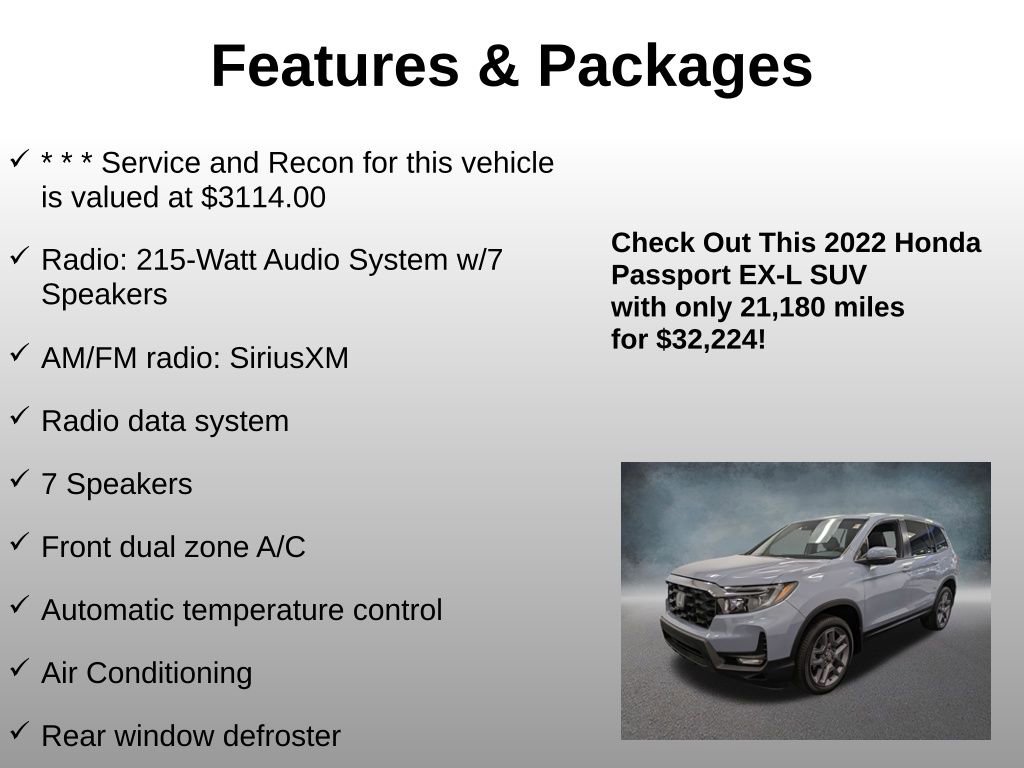 Certified 2022 Honda Passport EX-L image 8