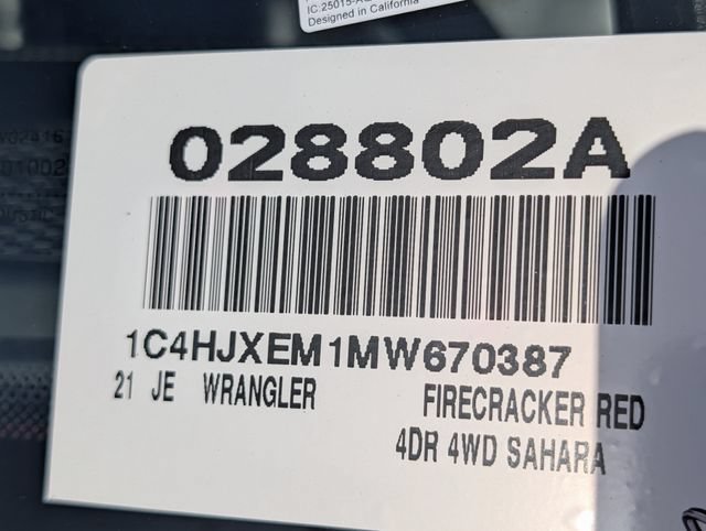 Used 2021 Jeep Wrangler Unlimited Sahara AWD/4WD image 35