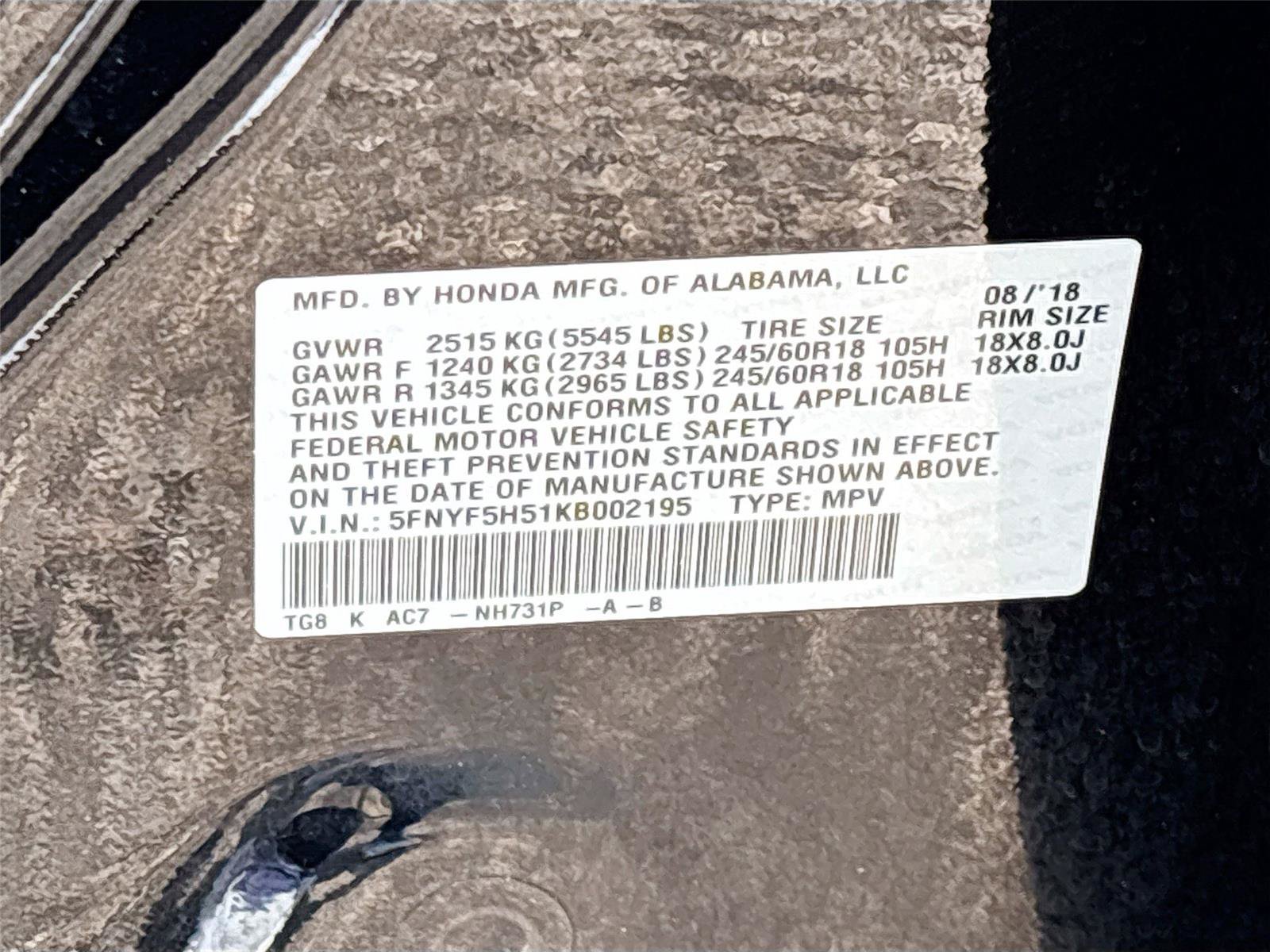 Certified 2019 Honda Pilot EX-L image 38