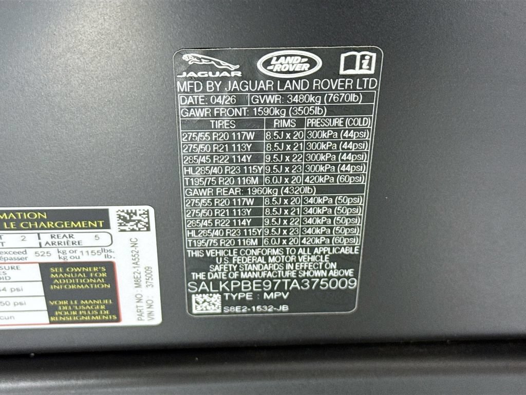 New 2026 Land Rover Range Rover Long Wheelbase SE AWD/4WD image 33