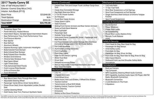 Certified 2017 Toyota Camry SE FWD image 32