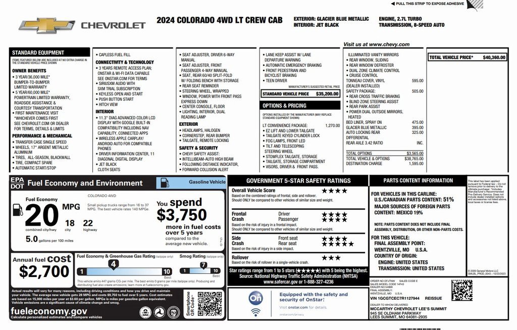 Certified 2024 Chevrolet Colorado LT w/ LT Convenience Package image 2
