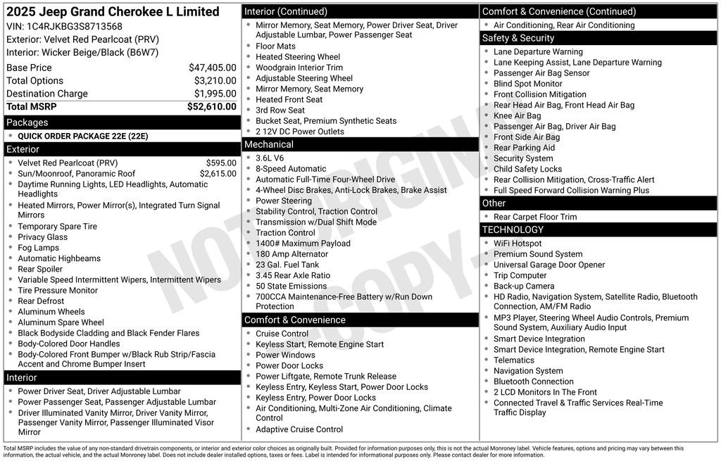Used 2025 Jeep Grand Cherokee L Limited AWD/4WD image 3