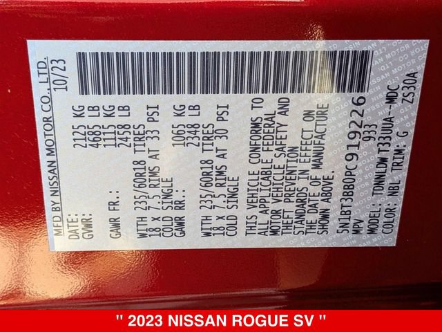 Used 2023 Nissan Rogue SV AWD/4WD image 40