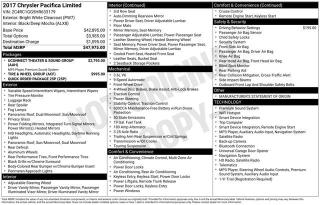 Used 2017 Chrysler Pacifica Limited FWD image 20