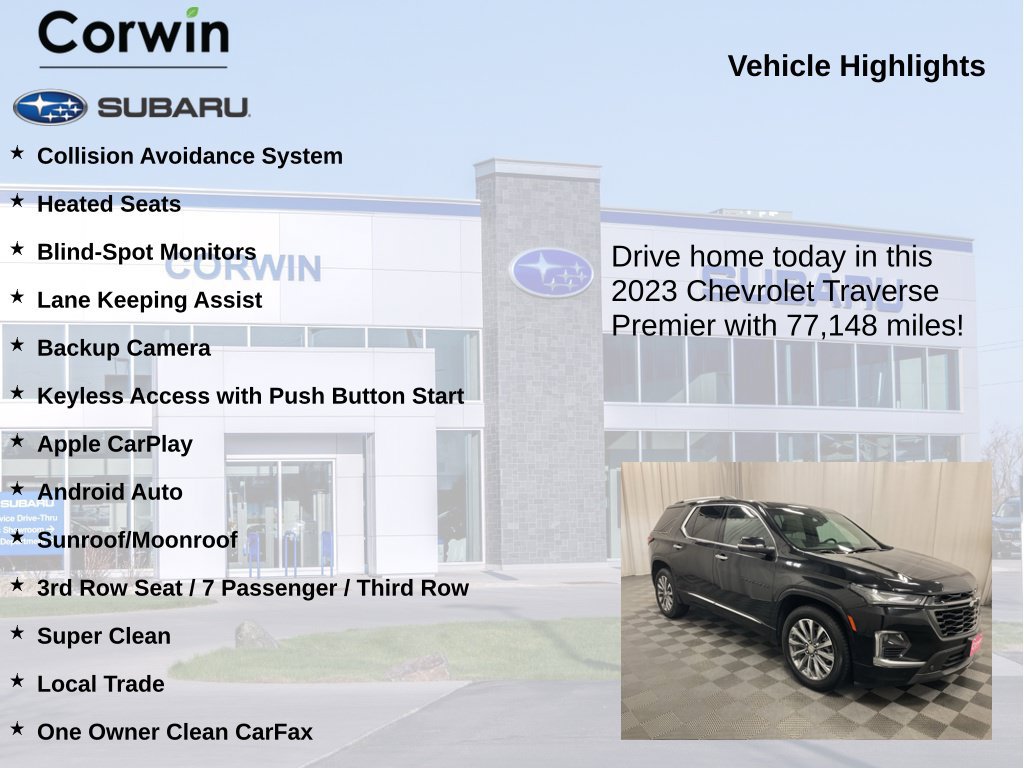 Used 2023 Chevrolet Traverse Premier w/ LPO, Floor Liner Package AWD/4WD image 6