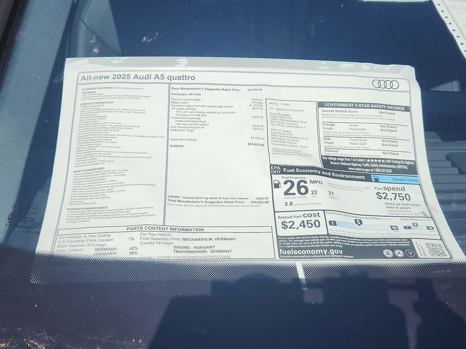 New 2025 Audi A5 2.0T Premium image 21