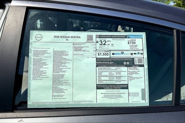 New 2026 Nissan Sentra SL w/ Floor Mat Package FWD image 12