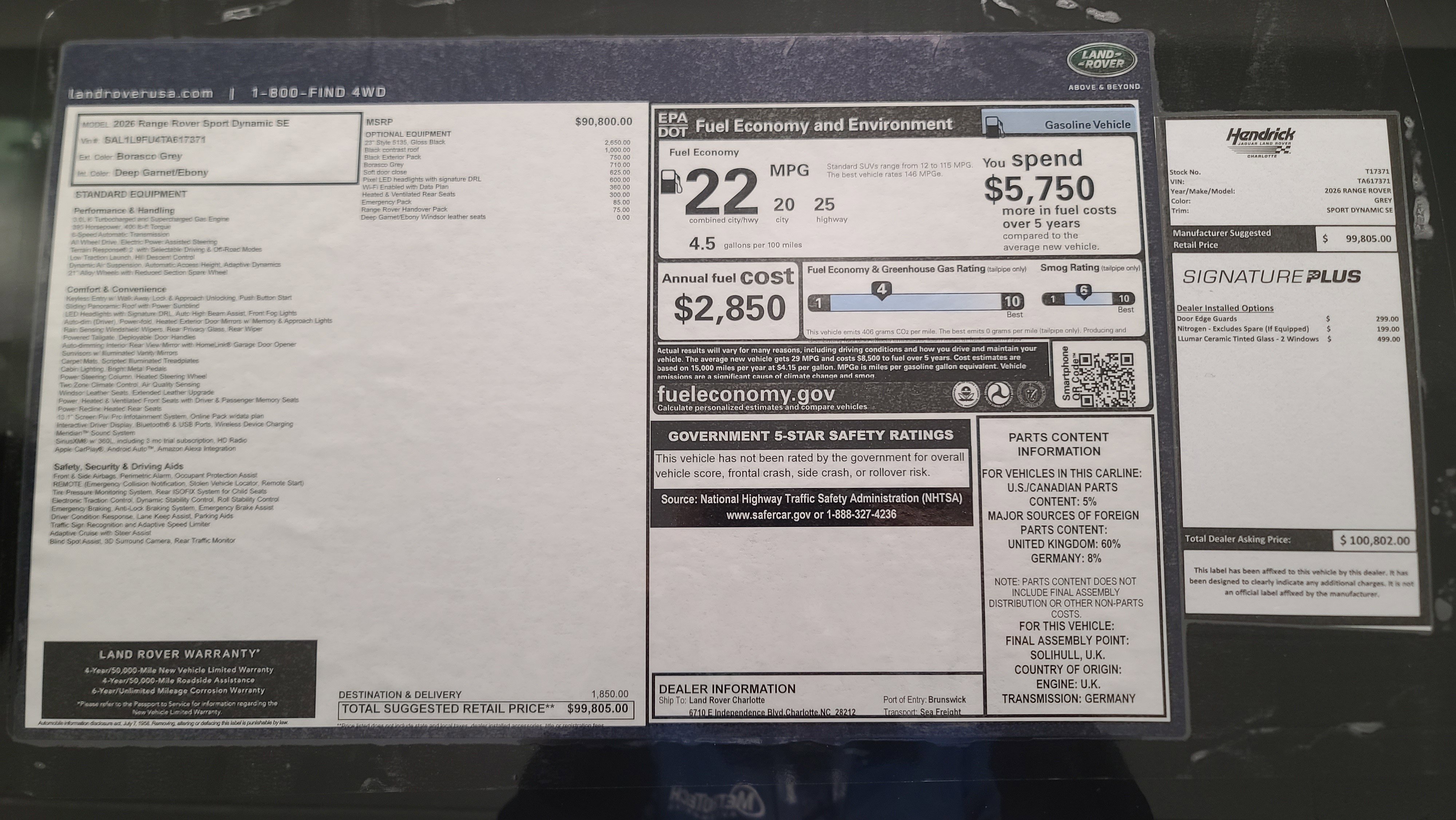 Certified 2026 Land Rover Range Rover Sport Dynamic SE image 21