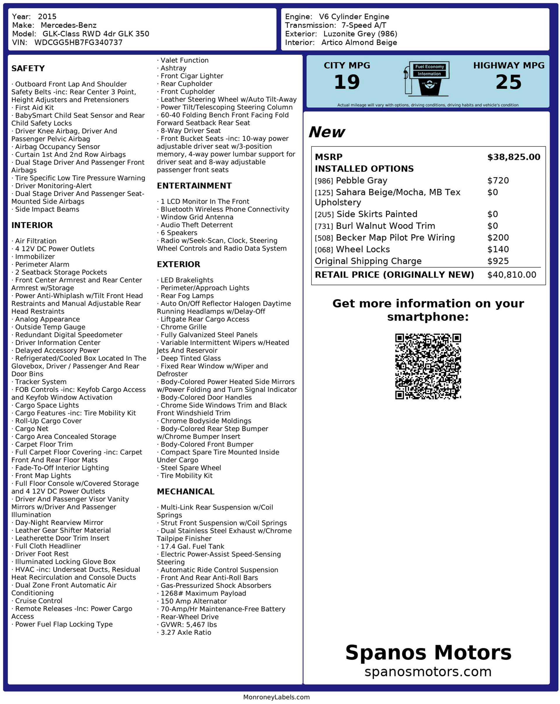 Used 2015 Mercedes-Benz GLK 350 2WD image 3