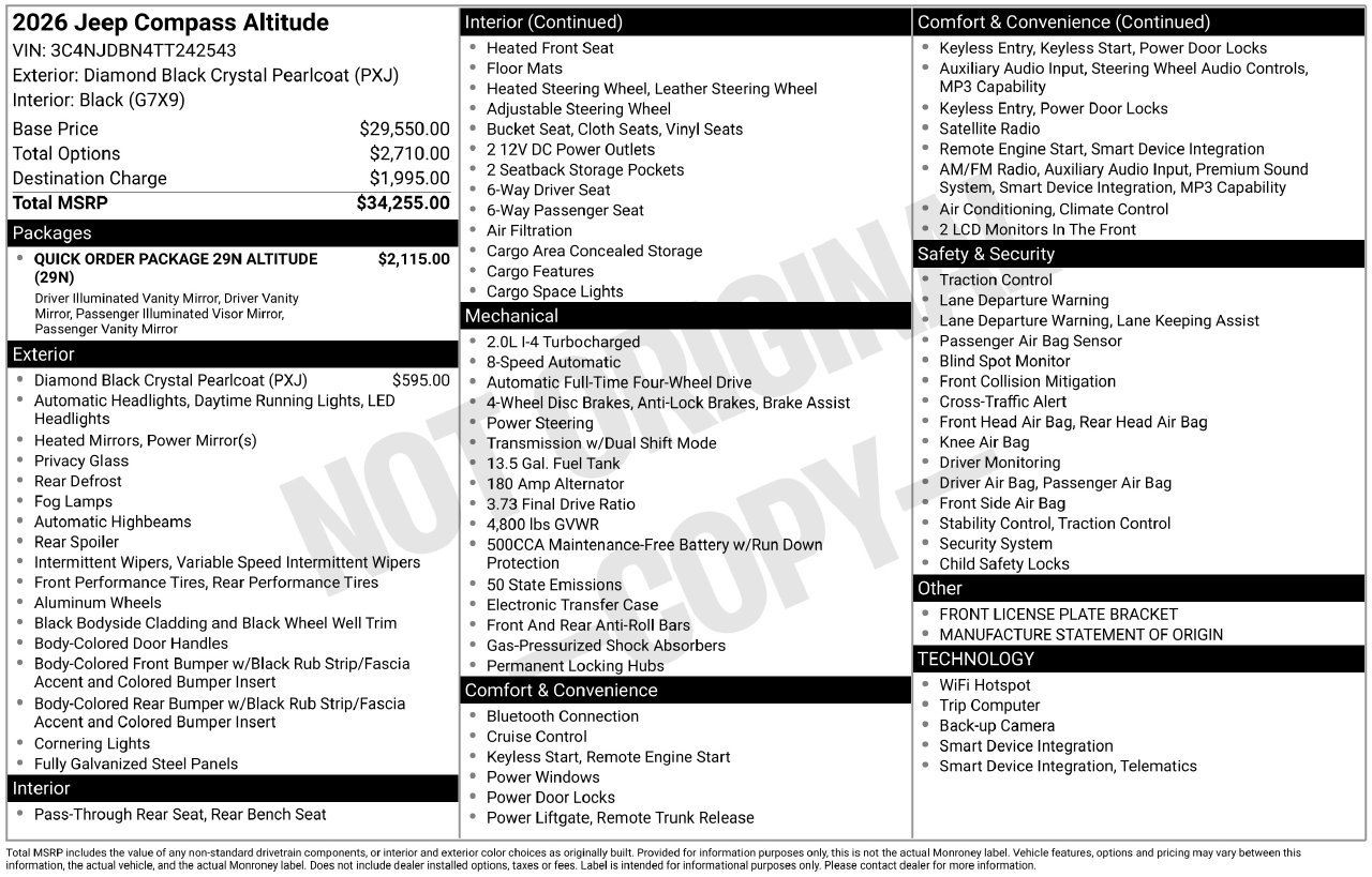 New 2026 Jeep Compass Latitude AWD/4WD image 31