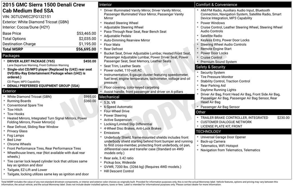 Used 2015 GMC Sierra 1500 Denali w/ Driver Alert Package AWD/4WD image 6