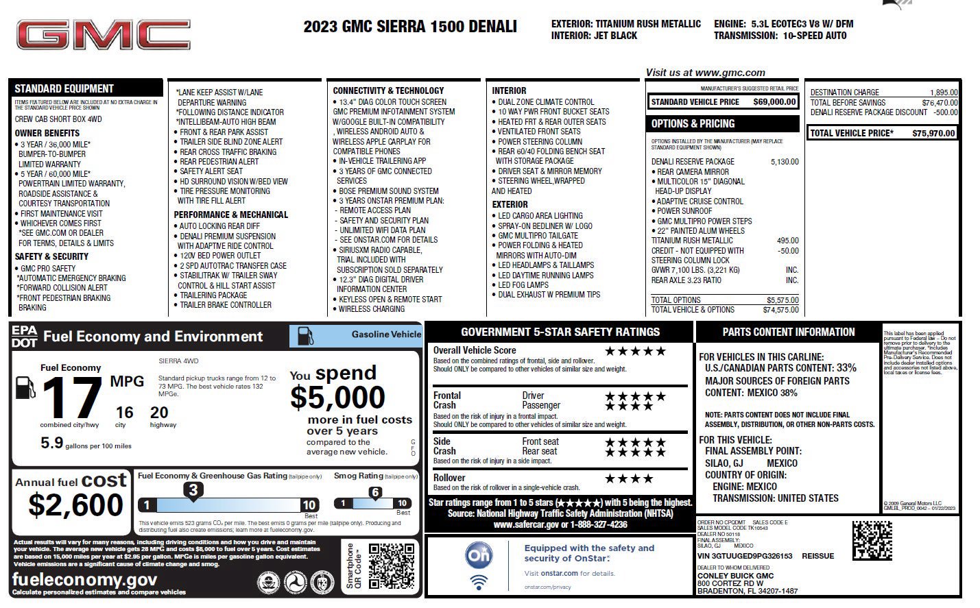 Used 2023 GMC Sierra 1500 Denali w/ Denali Reserve Package AWD/4WD image 3