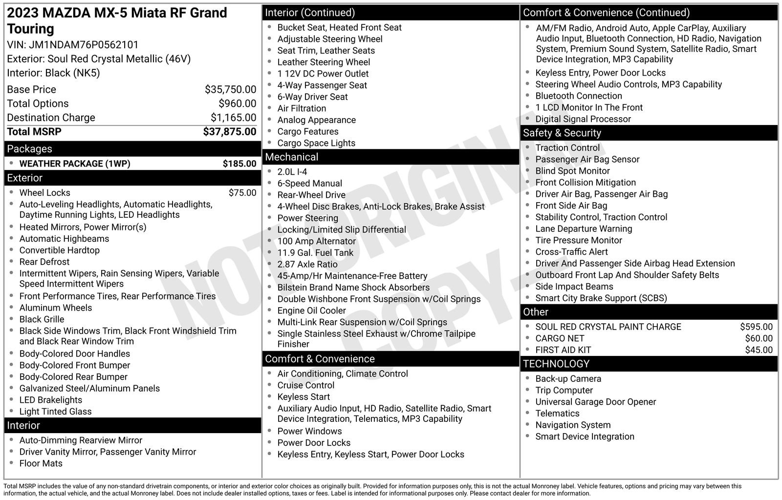 Used 2023 MAZDA MX-5 Miata Grand Touring w/ Weather Package image 21