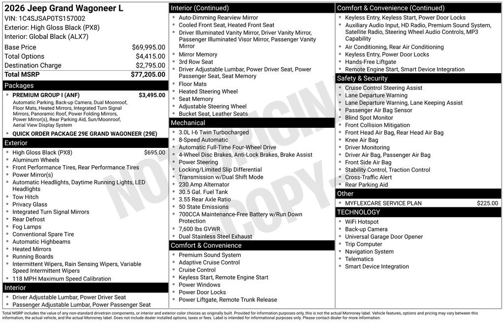New 2026 Jeep Grand Wagoneer L 4WD w/ Premium Group I image 6