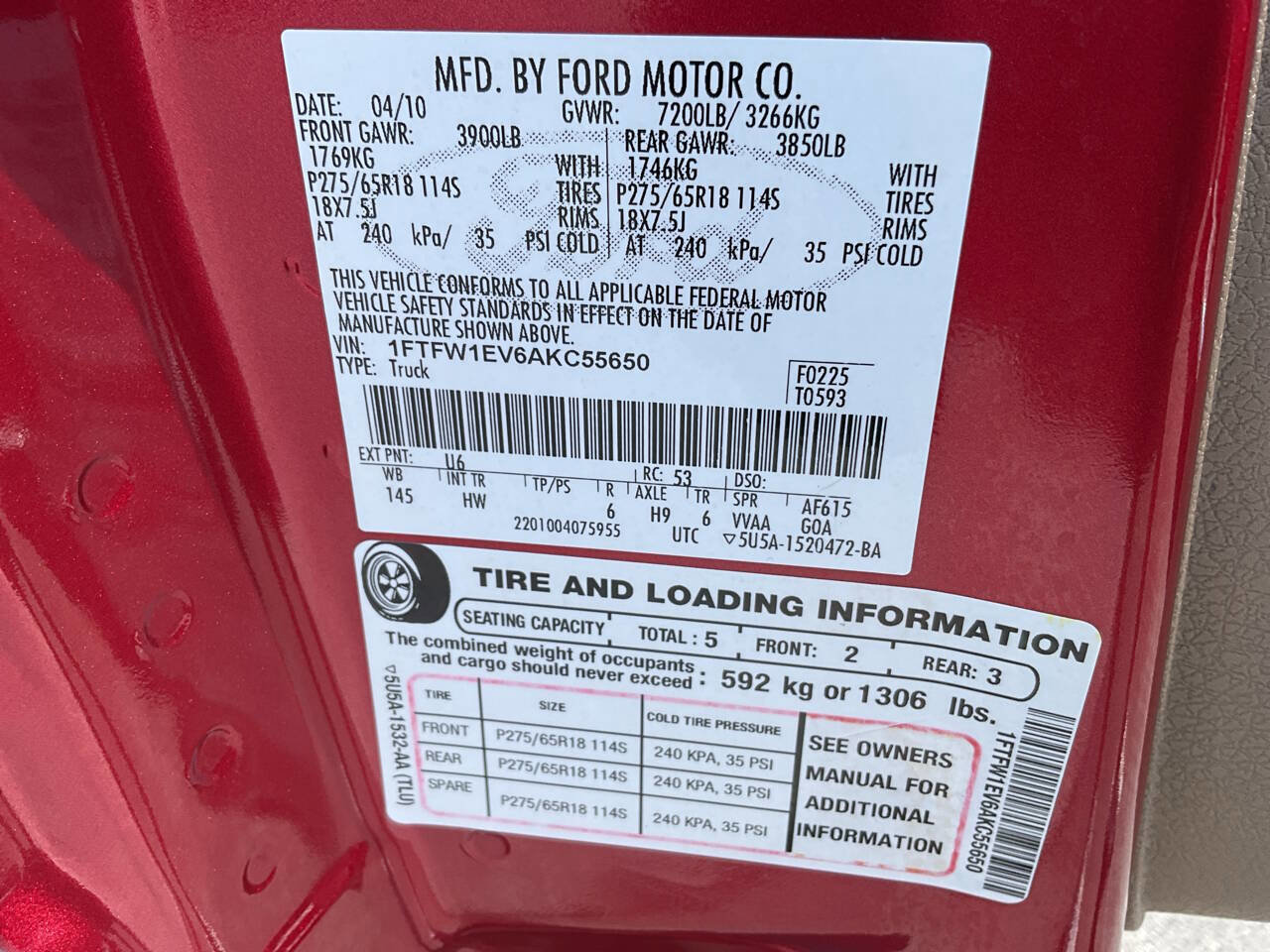 Used 2010 Ford F150 Lariat AWD/4WD image 16