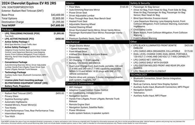Used 2024 Chevrolet Equinox EV RS w/ LPO, Trailering Package image 15
