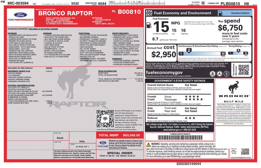 Used 2023 Ford Bronco Raptor image 9