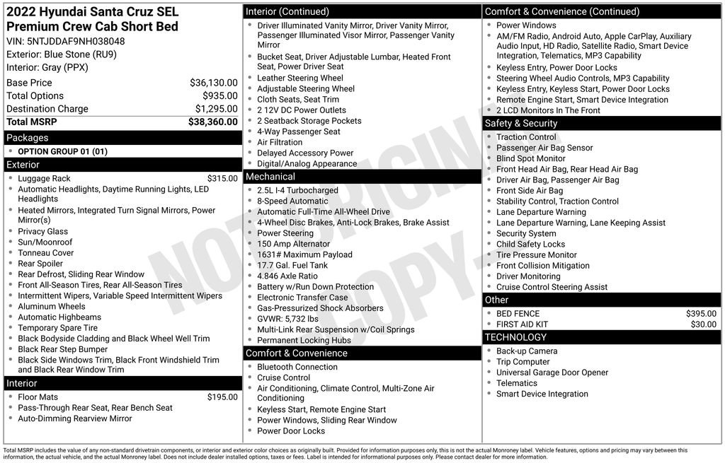 Used 2022 Hyundai Santa Cruz SEL Premium AWD/4WD image 32