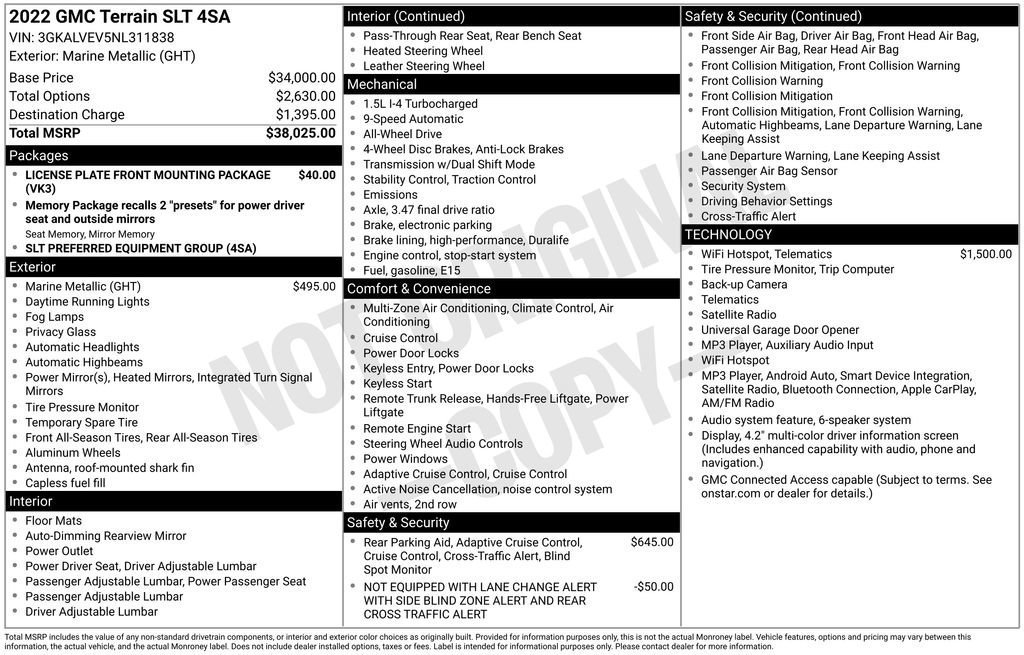 Certified 2022 GMC Terrain SLT AWD/4WD image 23