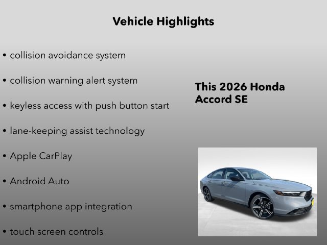 New 2026 Honda Accord SE image 10