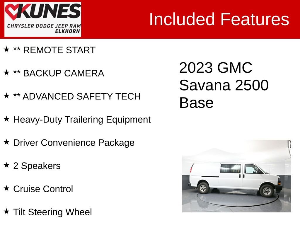 Used 2023 GMC Savana 2500 Extended w/ Enhanced Convenience Package image 2