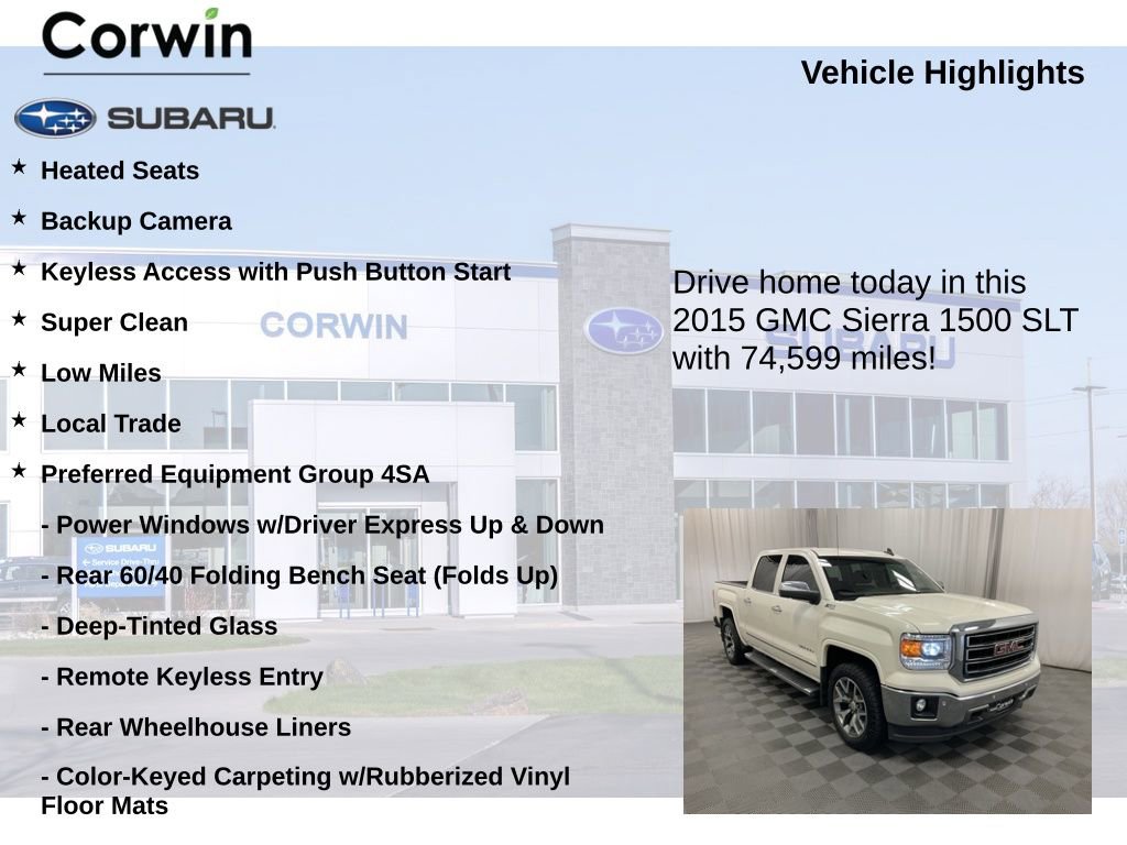 Used 2015 GMC Sierra 1500 SLT w/ SLT Crew Cab Value Package image 6