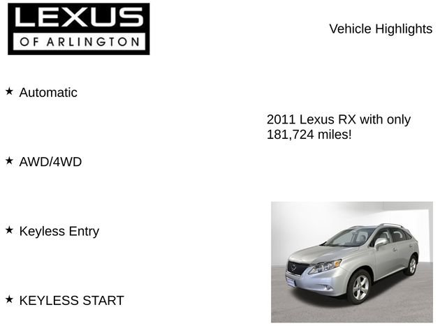 Used 2011 Lexus RX 350 AWD w/ Premium Pkg image 8