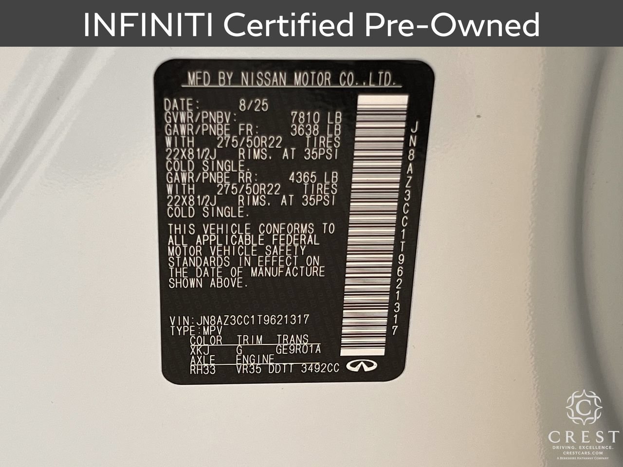 Certified 2026 INFINITI QX80 Autograph w/ Premium Cargo Package AWD/4WD image 35