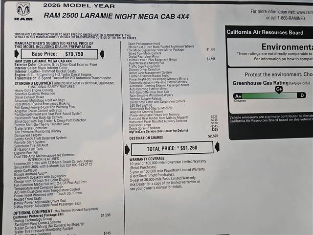 New 2026 RAM 2500 Laramie w/ Night Edition AWD/4WD image 18