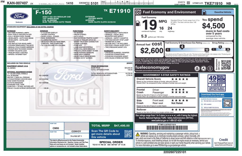 New 2026 Ford F150 XL