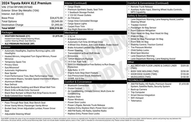 Certified 2024 Toyota RAV4 XLE Premium w/ Weather Package AWD/4WD image 3