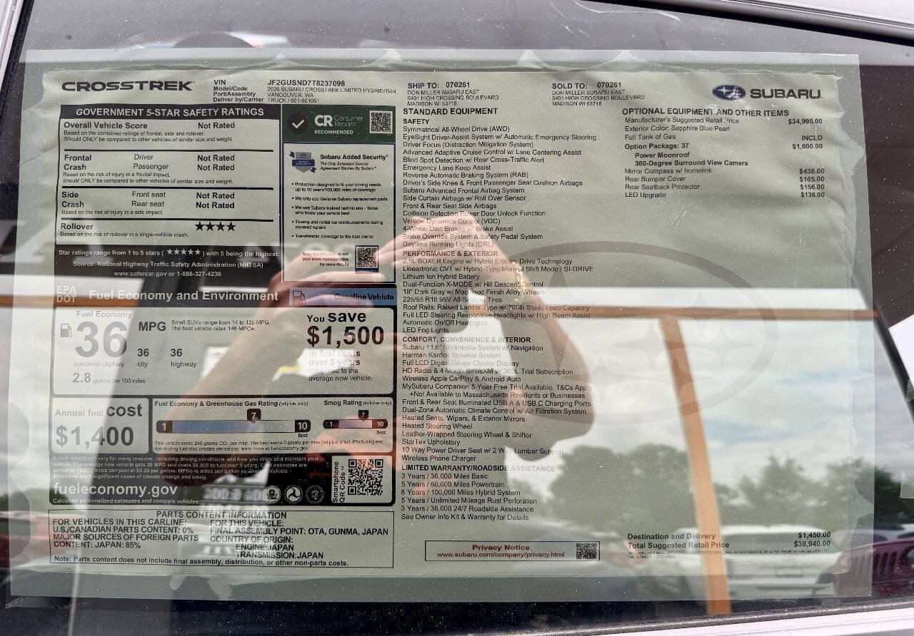 Used 2026 Subaru Crosstrek 2.5i Limited AWD/4WD image 15