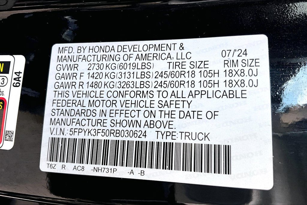 Used 2024 Honda Ridgeline RTL image 33
