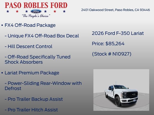 New 2026 Ford F350 Lariat w/ Black Appearance Package AWD/4WD image 12