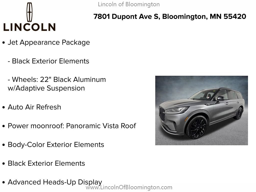 Certified 2025 Lincoln Aviator Reserve w/ Jet Appearance Package AWD/4WD image 9