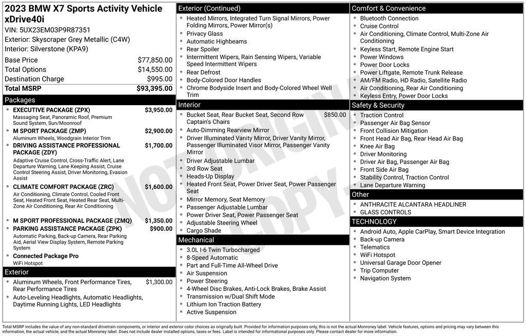 Certified 2023 BMW X7 xDrive40i w/ Executive Package image 47